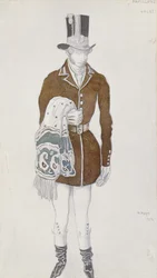 Kostumedesign til en gentleman, fra Les Papillons, 1912